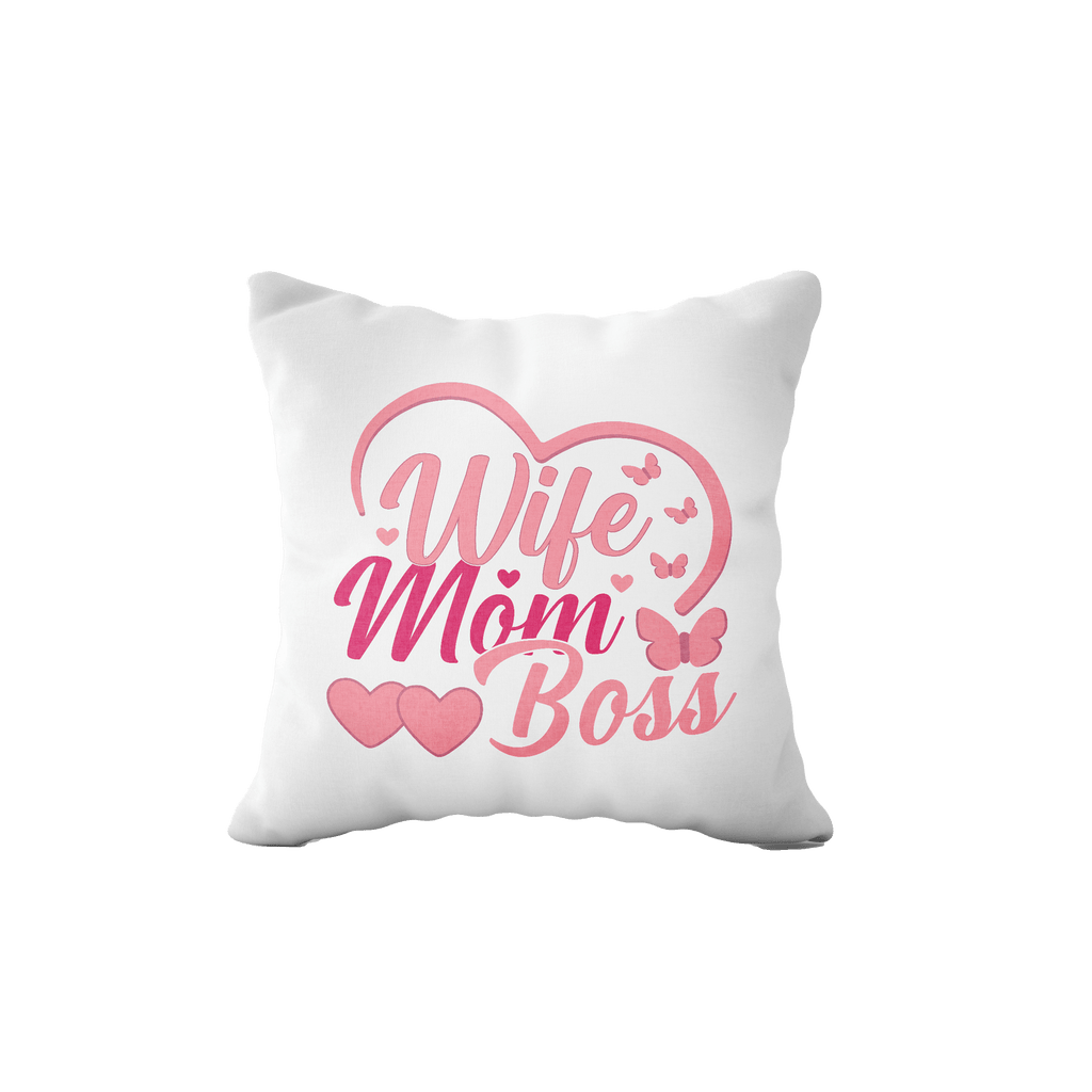 Poduszka z Napisem "Wife Mom Boss" - Mejkmi - Personalizowane Prezenty Dla Twoich Bliskich!