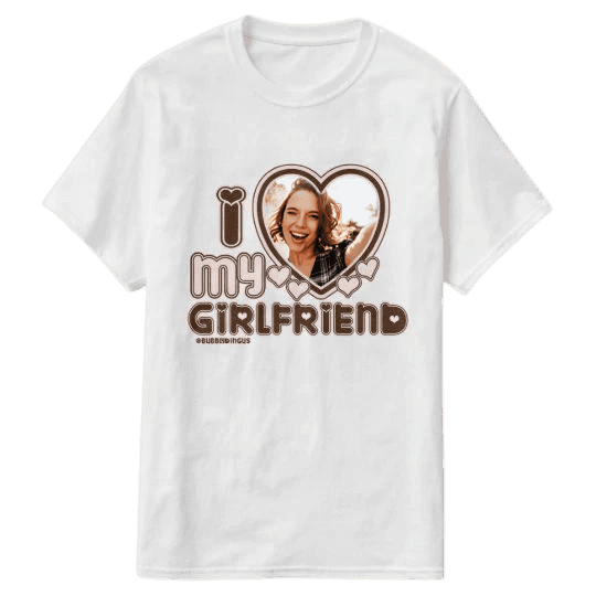 Personalizowana Koszulka I Love My Girlfriend na Specjalną Okazje - Mejkmi - Personalizowane Prezenty Dla Twoich Bliskich!