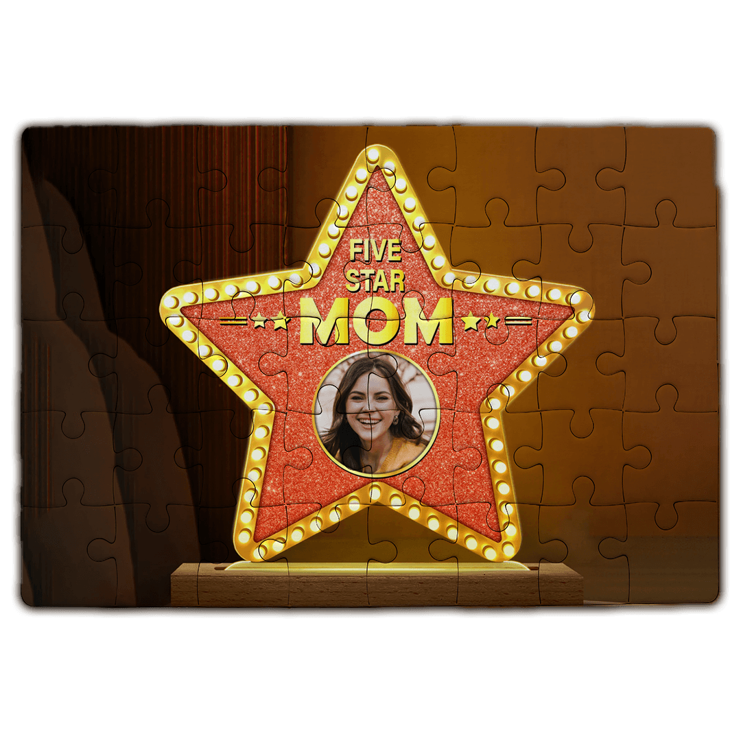Personalizowane puzzle five star mom dla mamy - Mejkmi - Personalizowane Prezenty Dla Twoich Bliskich!