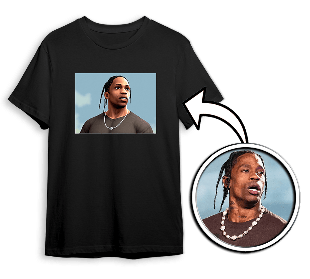 Personalized T-shirt with your photo transformed into PS2 style graphics
