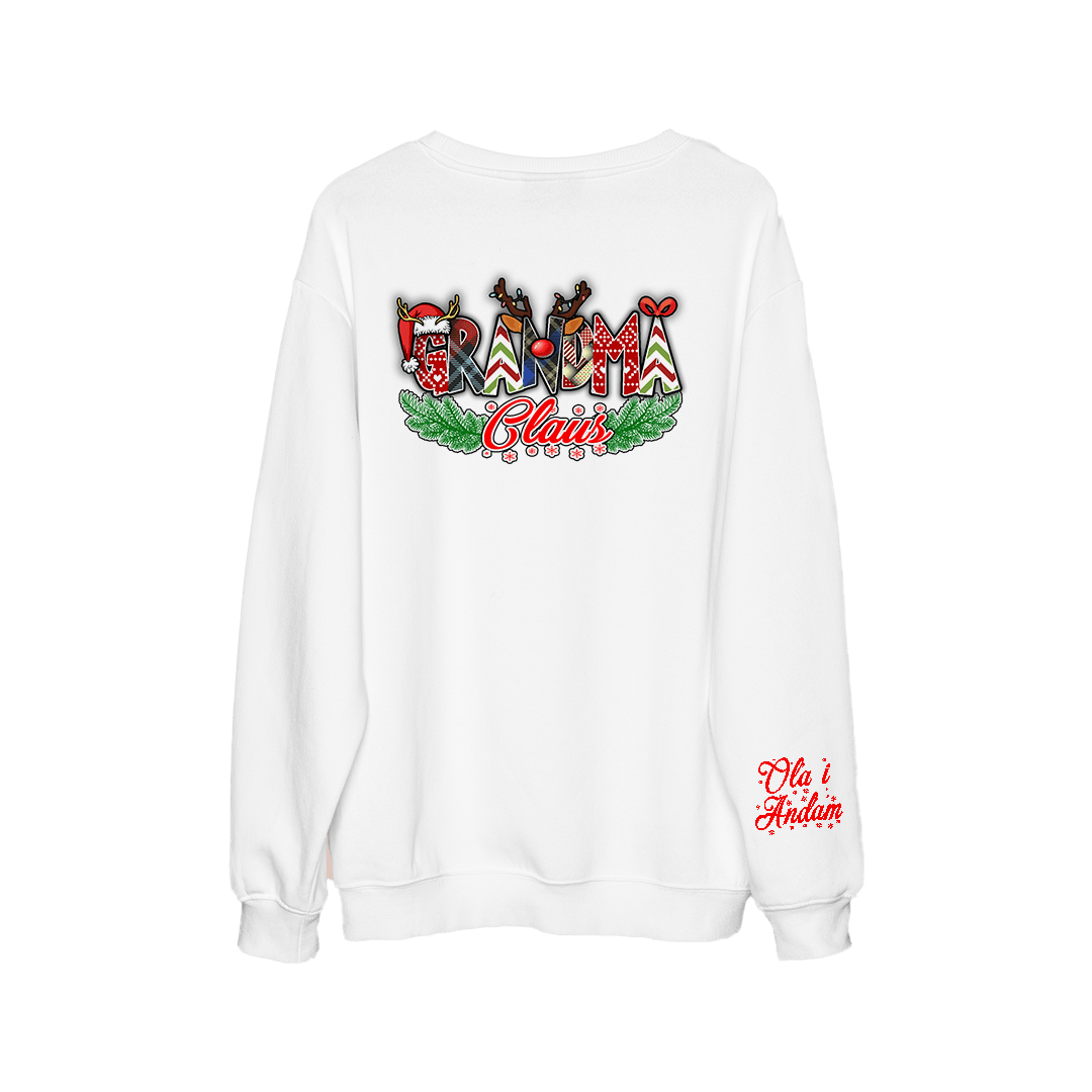 Personalizowana Bluza - Grandma claus z Imionami - Mejkmi - Personalizowane Prezenty Dla Twoich Bliskich!