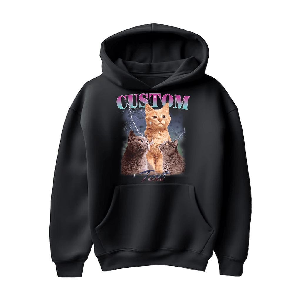 Personalized Hoodie - Bootleg style with photos of your cat -. Mejkmi - Personalized Gifts for your loved ones!