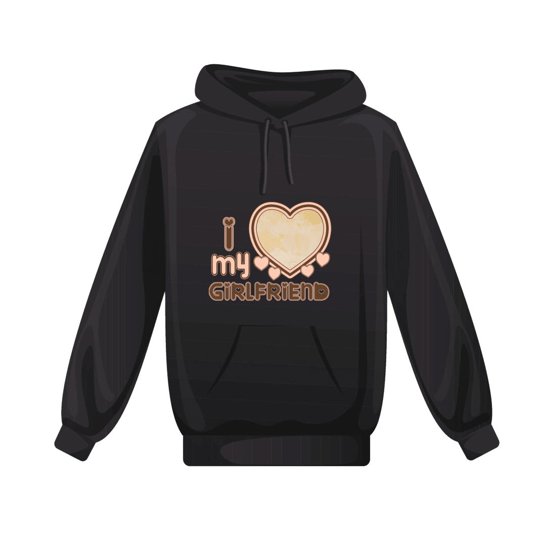 I Love My Girlfriend Cream Heart Sweatshirt with your photo as a gift