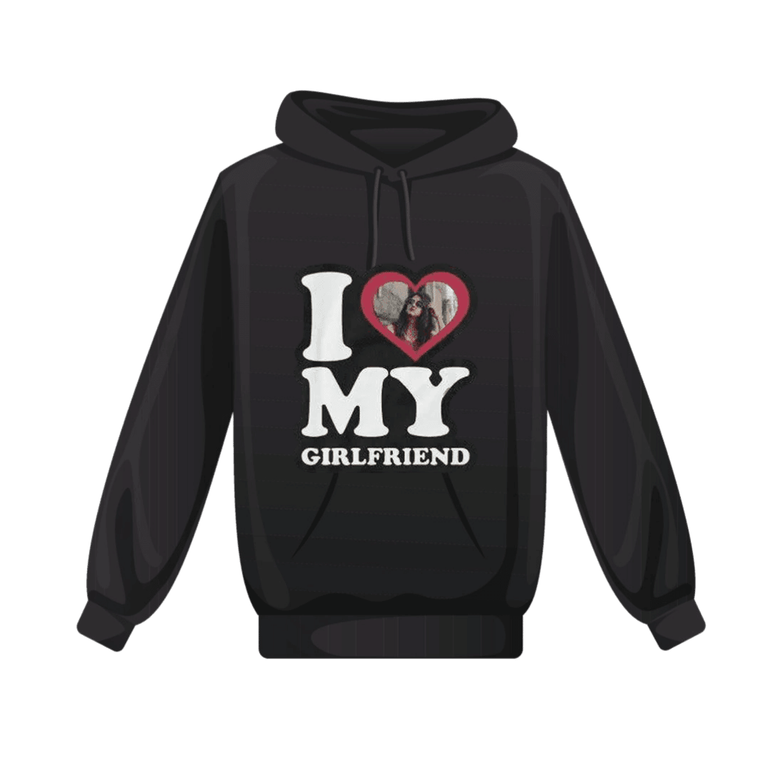 Personalizowana Bluza I Love My Girlfriend z Twoim zdjęciem na prezent - Mejkmi - Personalizowane Prezenty Dla Twoich Bliskich!