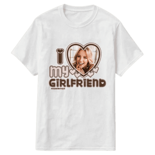 Personalizowana Koszulka I Love My Girlfriend z twoim zdjęciem na Walentynki - Mejkmi - Personalizowane Prezenty Dla Twoich Bliskich!