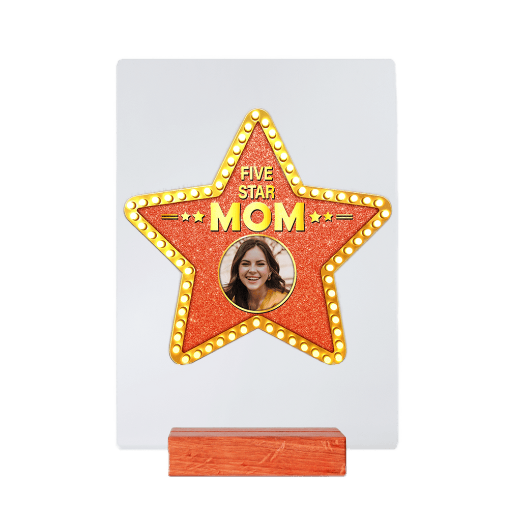 Personalized five star mom glass for mom