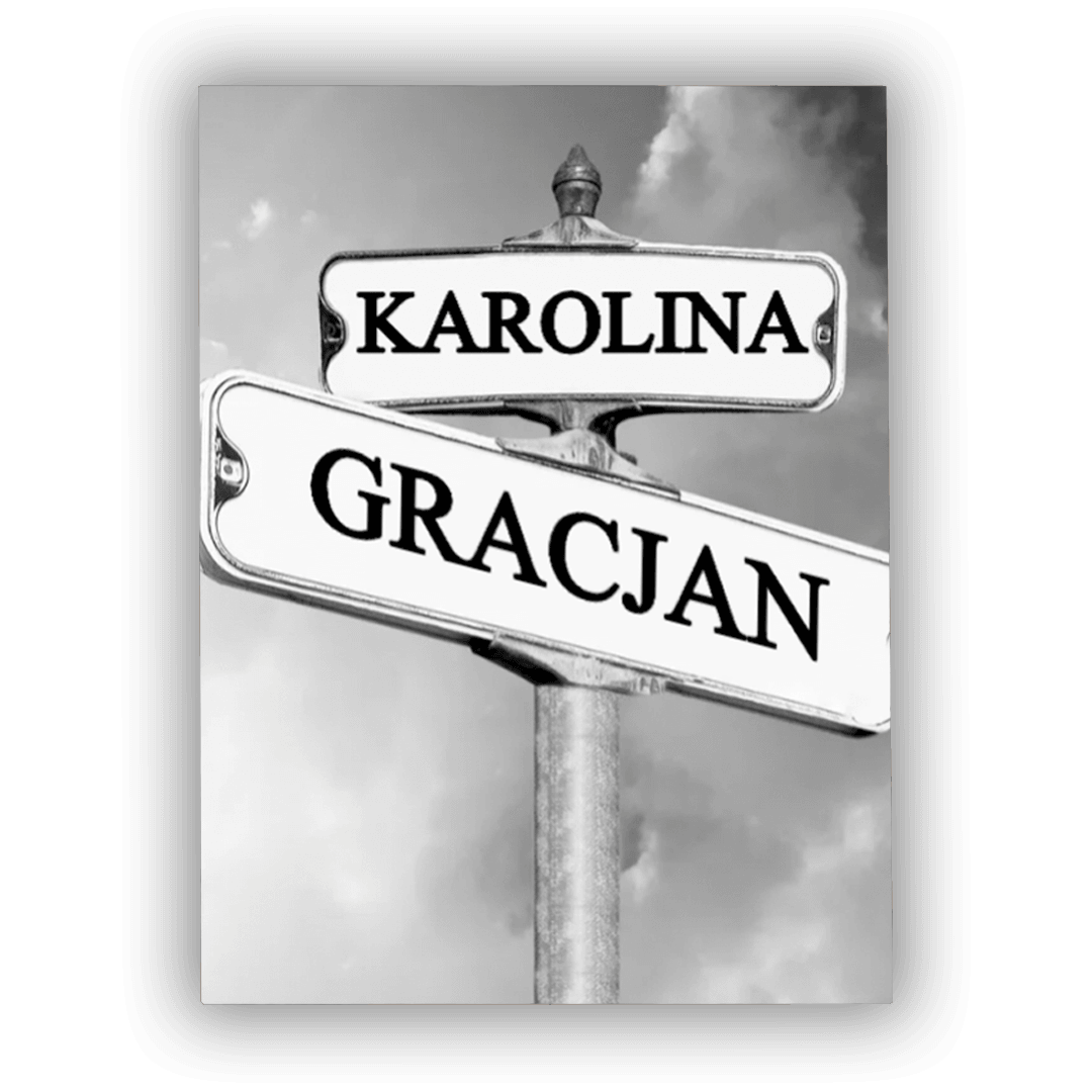 Personalizowany Obraz na płótnie dla męża - znak drogowy - Mejkmi - Personalizowane Prezenty Dla Twoich Bliskich!