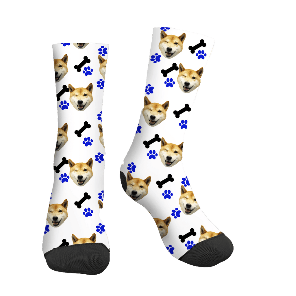 Personalized Socks with Your Dog's Face in Bone Pattern -. Mejkmi - Personalized Gifts for your loved ones!