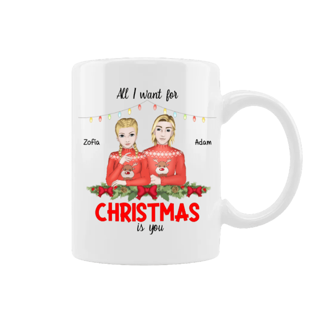 Personalizowany Kubek - All I Want for christmas is you - Mejkmi - Personalizowane Prezenty Dla Twoich Bliskich!