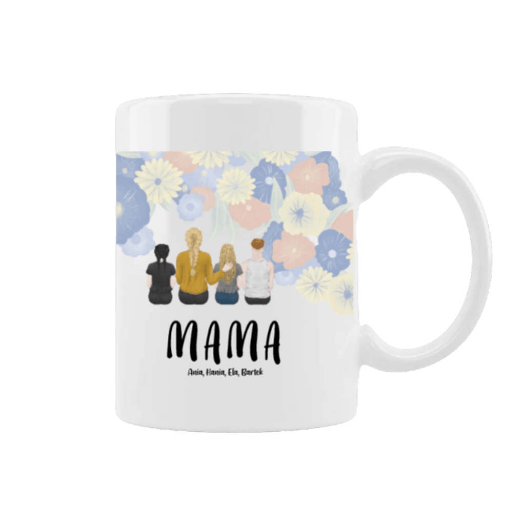 Personalized Mug - a family mug of a mother with children up to 4 people -. Mejkmi - Personalized Gifts for your loved ones!