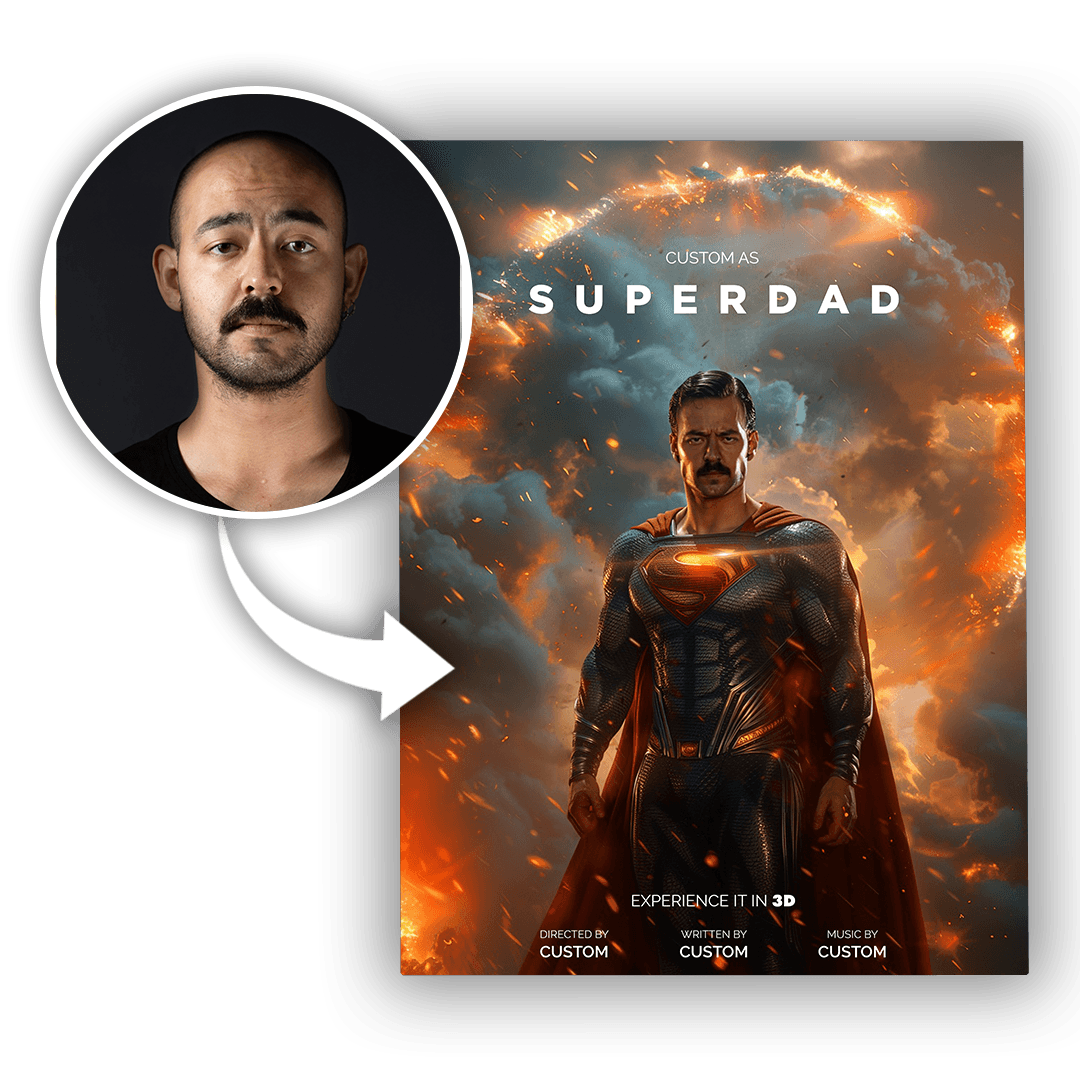 Personalizowany Obraz na płótnie Super Dad na Prezent na Dzień Ojca - Mejkmi - Personalizowane Prezenty Dla Twoich Bliskich!