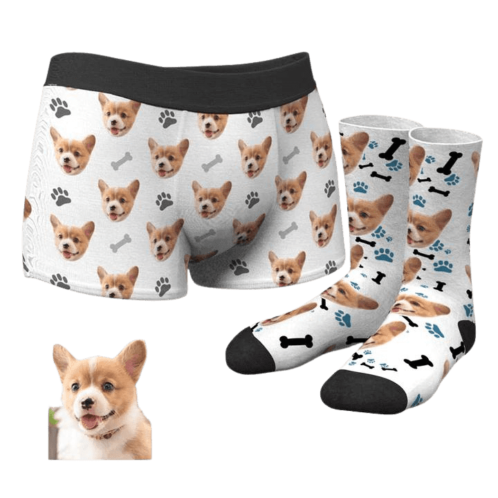 Funny boxers and socks with a picture of your dog for a gift -. Mejkmi - Personalized Gifts for your loved ones!