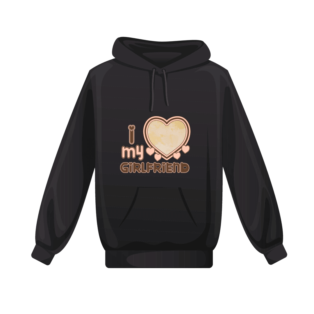 Personalizowana Bluza I Love My Girlfriend Kremowe Serce z Twoim zdjęciem na prezent - Mejkmi - Personalizowane Prezenty Dla Twoich Bliskich!