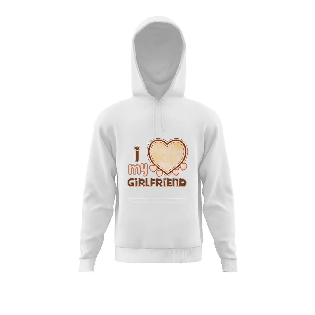 Personalizowana Bluza I Love My Girlfriend Kremowe Serce z Twoim zdjęciem na prezent - Mejkmi - Personalizowane Prezenty Dla Twoich Bliskich!