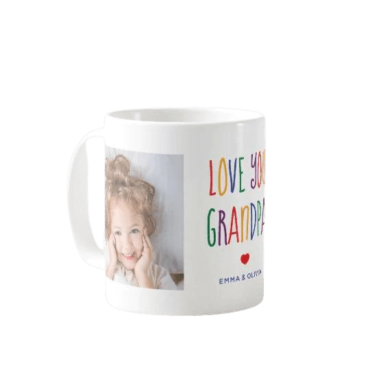 Personalized Mug - LOVE YOU GRANDPA with your photo for a gift -. Mejkmi - Personalized Gifts for your loved ones!