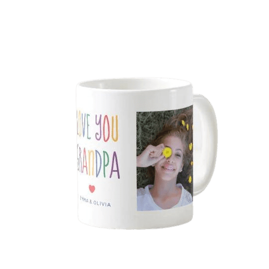Personalized Mug - LOVE YOU GRANDPA with your photo for a gift -. Mejkmi - Personalized Gifts for your loved ones!