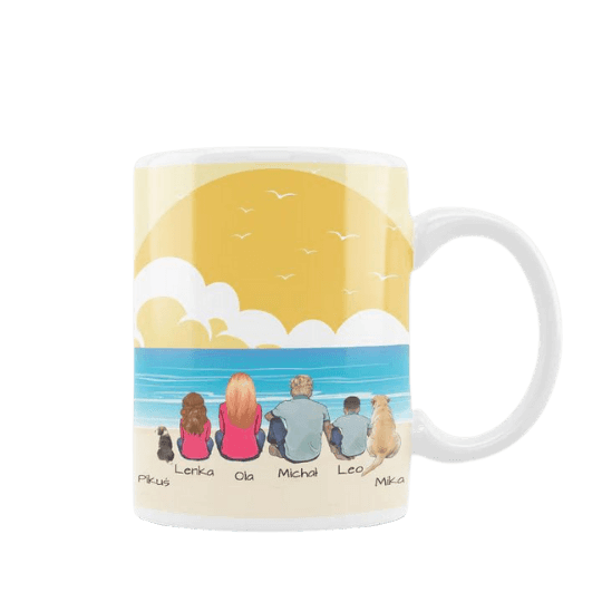 Personalized Mug-"Your Family at the Beach"-. Mejkmi - Personalized Gifts for your loved ones!